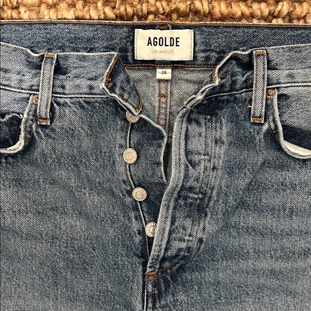 Agolde 90's Pinch Waist Jeans in Navigate Blue - Picture 3 of 5